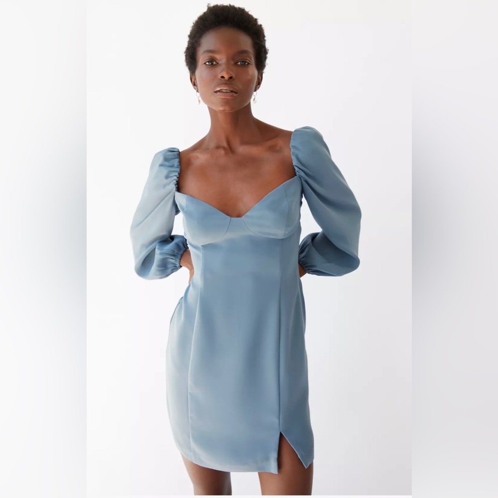 Wilfred Blue Puff Sleeve Dress